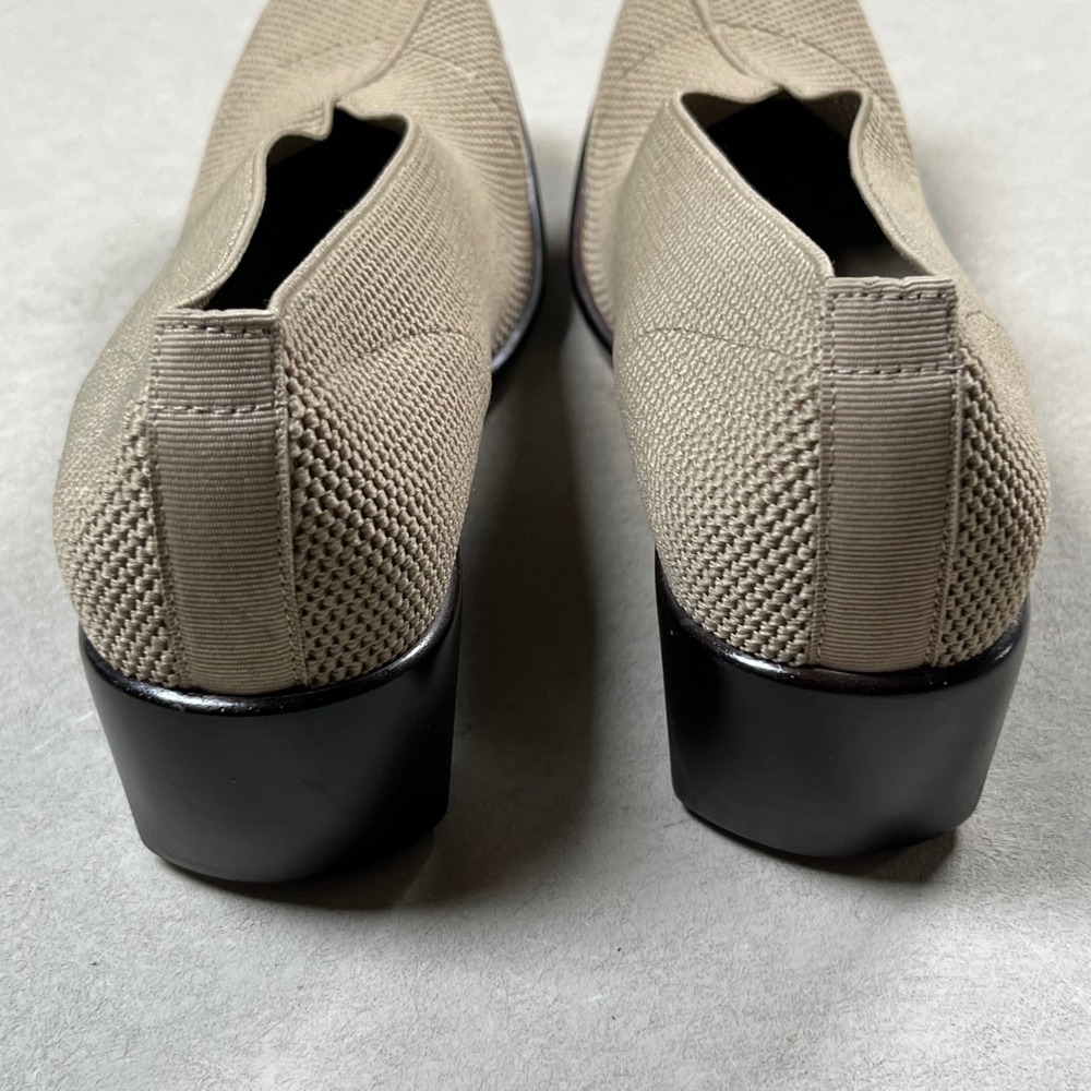 Charleston Shoe Co. Cape Low Pumps Women 10 Taupe Woven Knit Square Toe Comfort - Picture 5 of 14